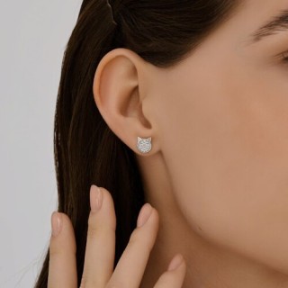 Серьги из серебра с фианитом «Кошачий блеск» Соколов (арт.94-122-02252-1)