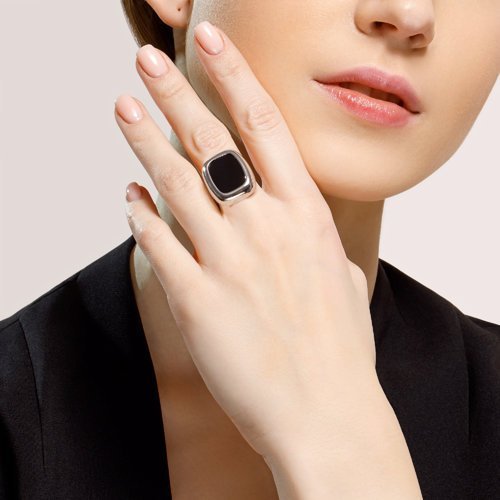 Кольцо из серебра с агатом (Арт.83010076)