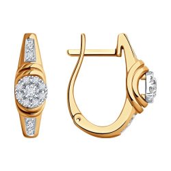 Серьги из комбинированного золота с бриллиантами (Арт.1022179)