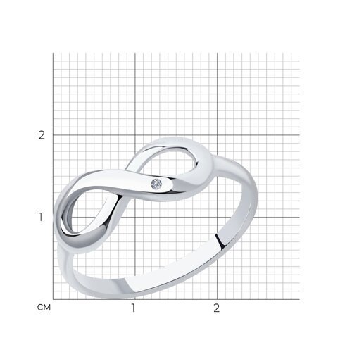 Кольцо из серебра с бриллиантом (Арт.87010036)