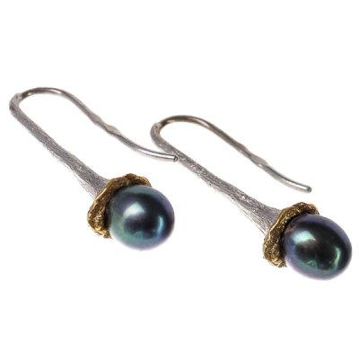 Серебряные серьги BEAVERS с жемчугом 2124jb