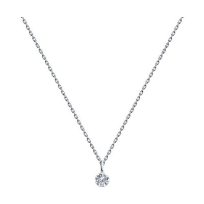 Колье из белого золота с бриллиантом (Арт.1070168)