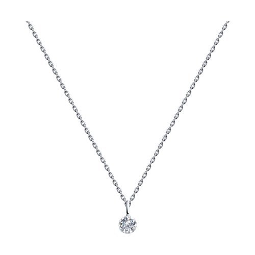 Колье из белого золота с бриллиантом (Арт.1070168)