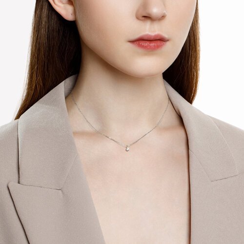 Колье из белого золота с бриллиантом (Арт.1070168)