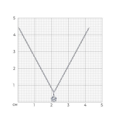 Колье из белого золота с бриллиантом (Арт.1070168)