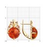 Серьги из золочёного серебра с янтарём и фианитами (Арт.83020365)