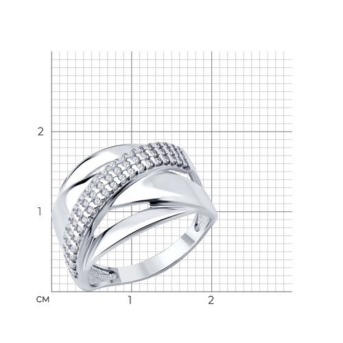 Кольцо из серебра с фианитами (Арт.94014850)