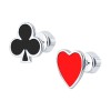 Серьги из серебра с эмалью «Игрок сердца» Соколов (арт.94026459)