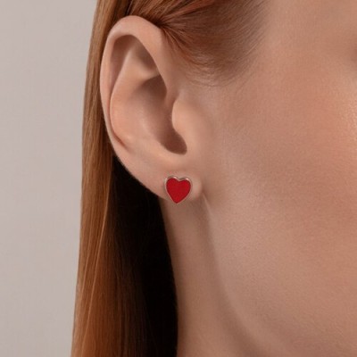 Серьги из серебра с эмалью «Игрок сердца» Соколов (арт.94026459)