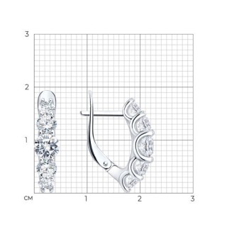 Серьги из серебра с фианитами «Вечерний блеск» Соколов (арт.9402)