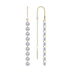 Серьги из золочёного серебра с фианитами (Арт.93021065)