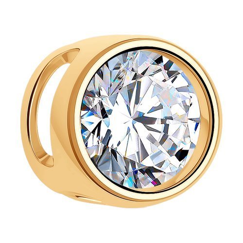 Подвеска из золочёного серебра с фианитом (Арт.93030280)