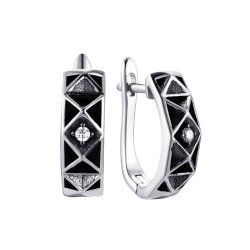 Серьги из серебра с фианитом (Арт.cz-e01494-x-w-w-x-x)