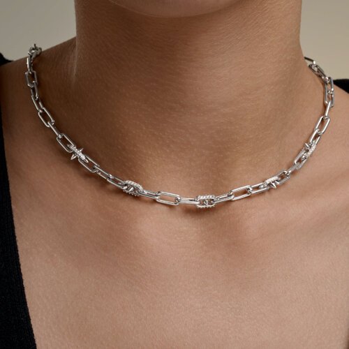 Колье из серебра с фианитами (Арт.94071373)