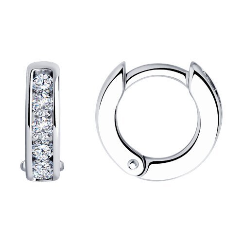 Серьги из серебра с фианитами (Арт.94026444)