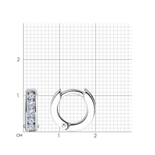 Серьги из серебра с фианитами «Ледяной блеск» Соколов (арт.9402)