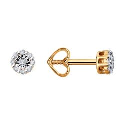 Серьги из комбинированного золота с бриллиантами (Арт.51-222-02061-1)