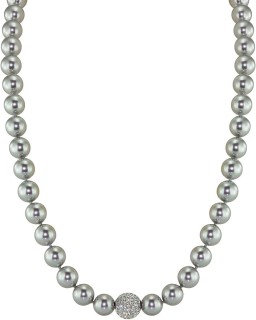 Ожерелье серебро с жемчугом и куб. цирконием «Pearl Kiss 28S» Rivoli (арт.91L-SK-28)