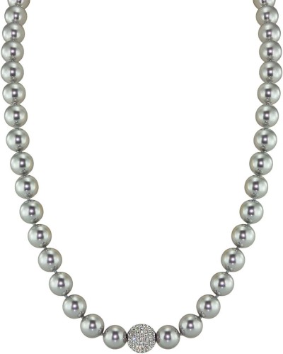 Ожерелье серебро с жемчугом и куб. цирконием «Pearl Kiss 28S» Rivoli (арт.91L-SK-28)