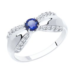 Кольцо из серебра с корундом и фианитами (Арт.94-310-00750-1)