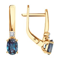 Серьги из золота с бриллиантами и г/т александритами (Арт.51-220-02339-1)
