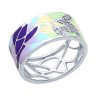Кольцо из серебра с эмалью с фианитами (Арт.94012402)
