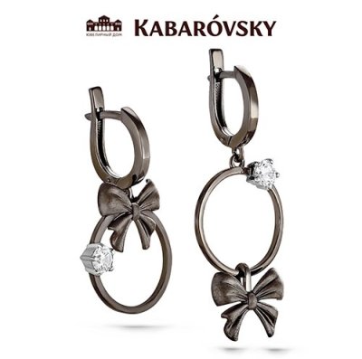 Серьги серебряные с кристаллами Swarovski «Игра теней» Kabarovsky (арт.2-030-8189)