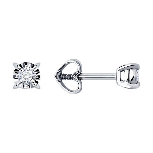 Серьги из белого золота с бриллиантами (Арт.52-222-01752-2)