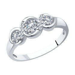Кольцо из серебра с фианитами (Арт.94013539)