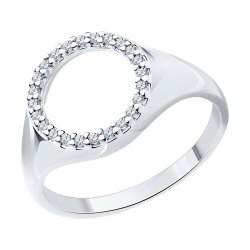 Кольцо из серебра с фианитами (Арт.94013773)