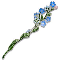 Брошь из серебра Т.Полякова "Незабудки" (Арт.41464)