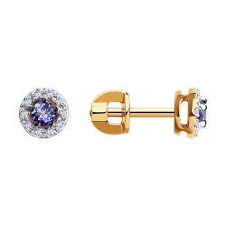 Серьги из золота с бриллиантами и танзанитами (Арт.6024204)