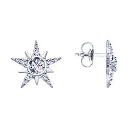 Серьги из серебра с фианитами (Арт.94022858)