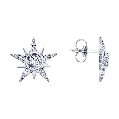 Серьги из серебра с фианитами (Арт.94022858)