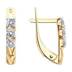 Серьги из золота с фианитами (Арт.027574)