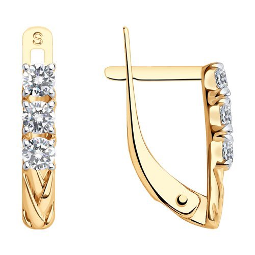 Серьги из золота с фианитами (Арт.027574)