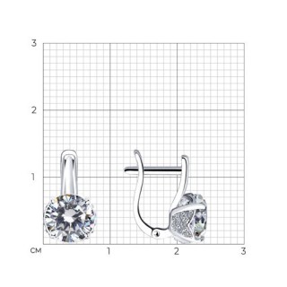 Серьги из серебра с фианитом «Сияние грации» SOKOLOV (арт.94023499)