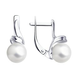 Серьги из серебра с жемчугом (Арт.94024735)