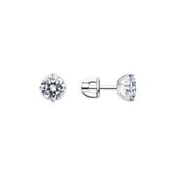 Серьги из серебра с фианитами (Арт.94025227)
