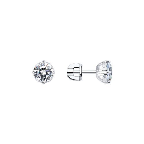 Серьги из серебра с фианитами (Арт.94025227)