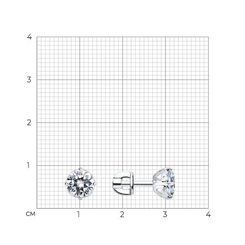 Серьги из серебра с фианитами (Арт.94025227)