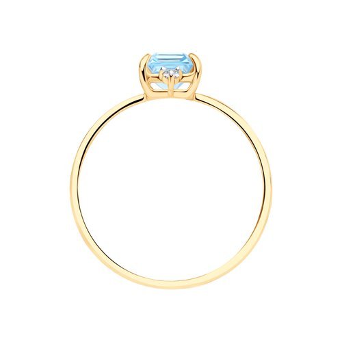 Кольцо золотое с топазом и фианитами «Небесный Призм» Соколов (арт.716150)