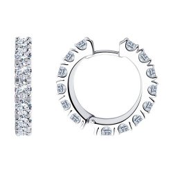 Серьги из серебра с фианитами (Арт.94025705)