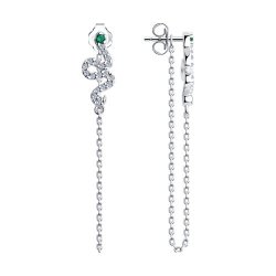 Серьги из серебра с фианитами (Арт.94025815)