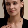 Колье золотое пробы 585 с миксом камней (Арт.797109)