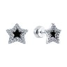 Серьги из серебра с фианитами и эмалью (Арт.94026045)