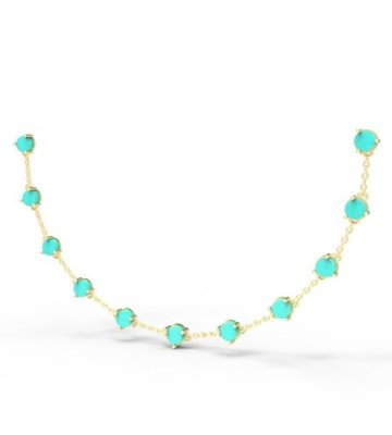 Ожерелье из золота с бирюзой Русские Самоцветы (Арт.88908)