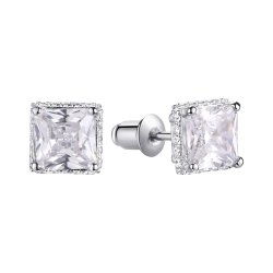 Серьги из серебра с фианитом (Арт.cz-e00950-x-w-w-x-w)