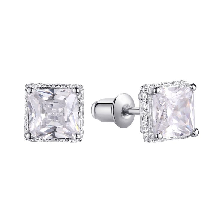 Серьги из серебра с фианитом (Арт.cz-e00950-x-w-w-x-w)