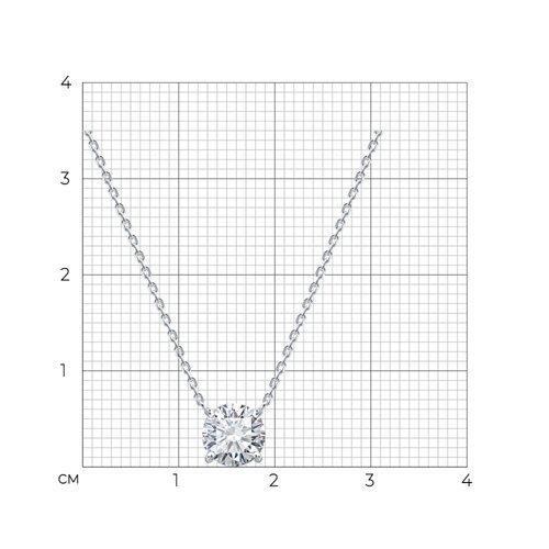 Колье из белого золота с бриллиантом выращенным (Арт.9070083-3-5)
